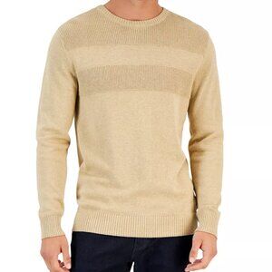 Club Room Textured Cotton Crewneck Sweater Tan NWT